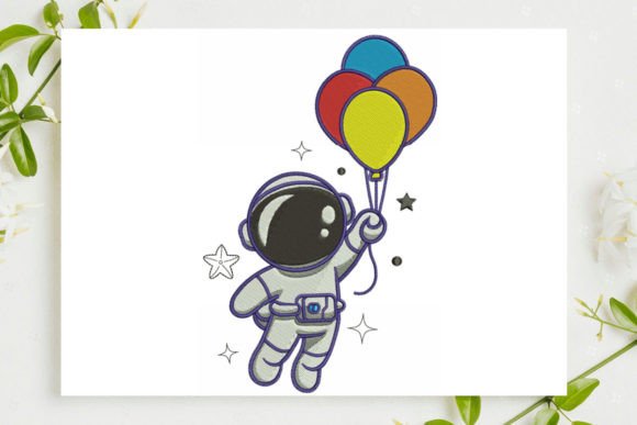 Astronaut Floating with Balloons Embroidery Review