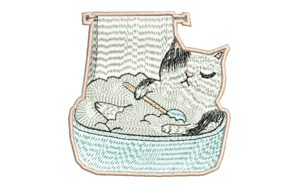 Cat in Bath Embroidery Review