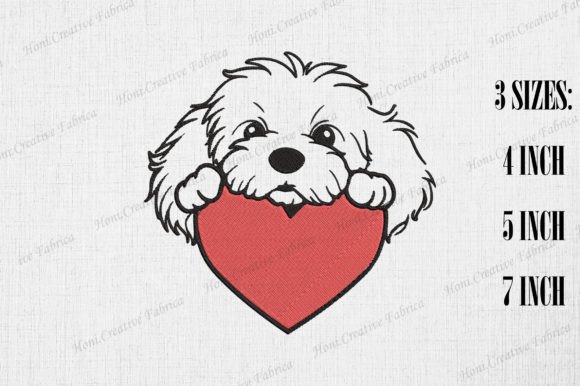 Cute Havanese Dog Peeking from Heart