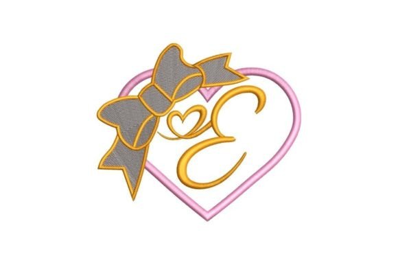 Letter E in Heart Embroidery Design Review