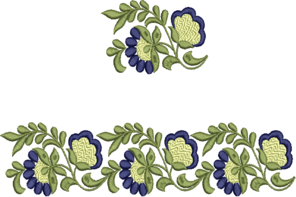 Spring Floral Border Review for Business Embroidery