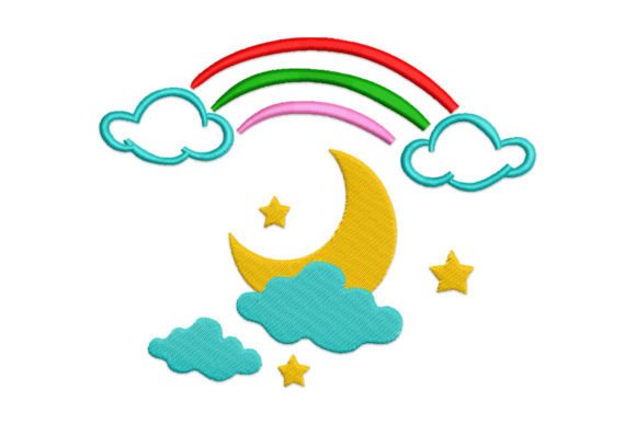 Stars Moon Rainbow Cloud and Sun Embroidery Review